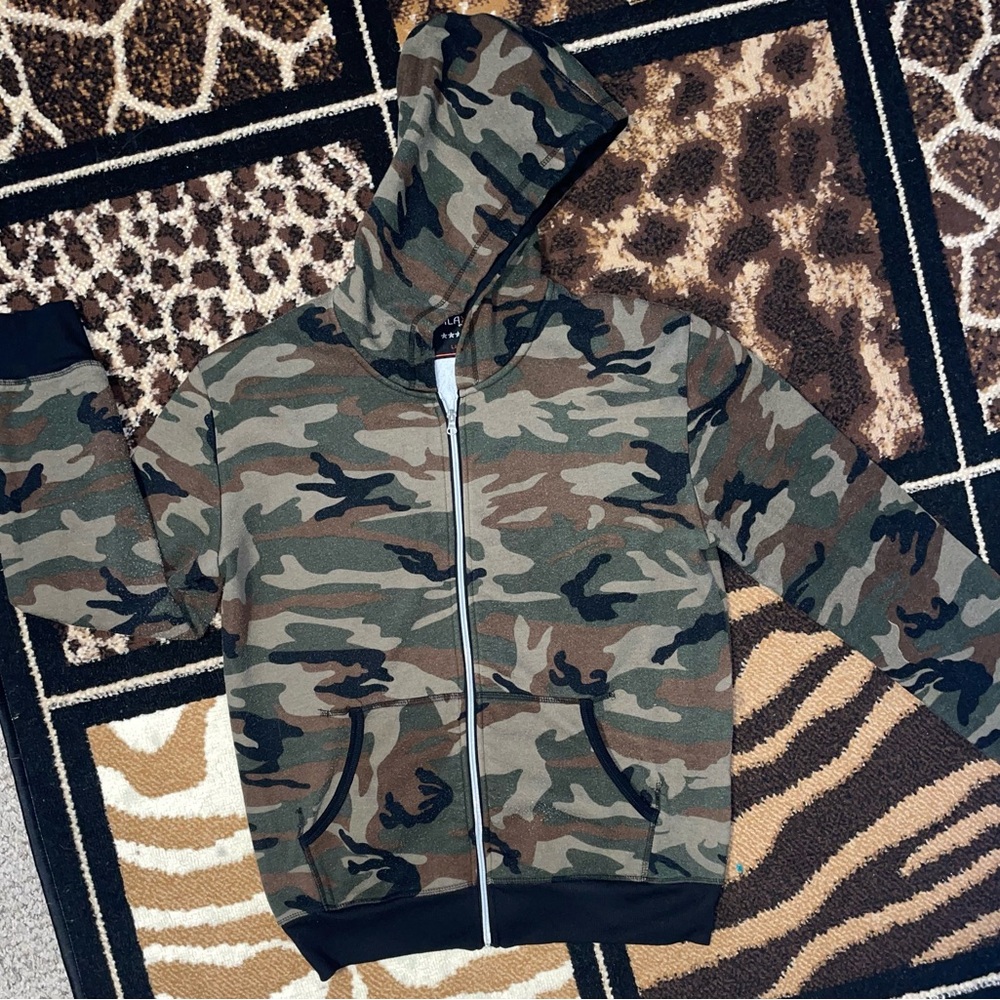 Galaxy By Harvic Green and Brown Lightweight Camouflage Jacket